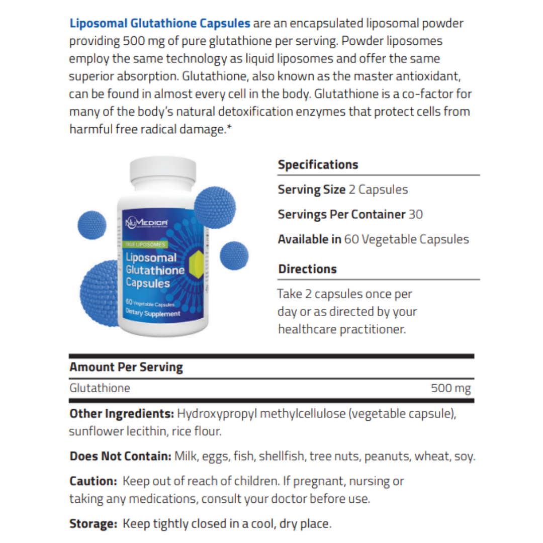 Liposomal Glutathione Capsules by NuMedica - 60 Capsules