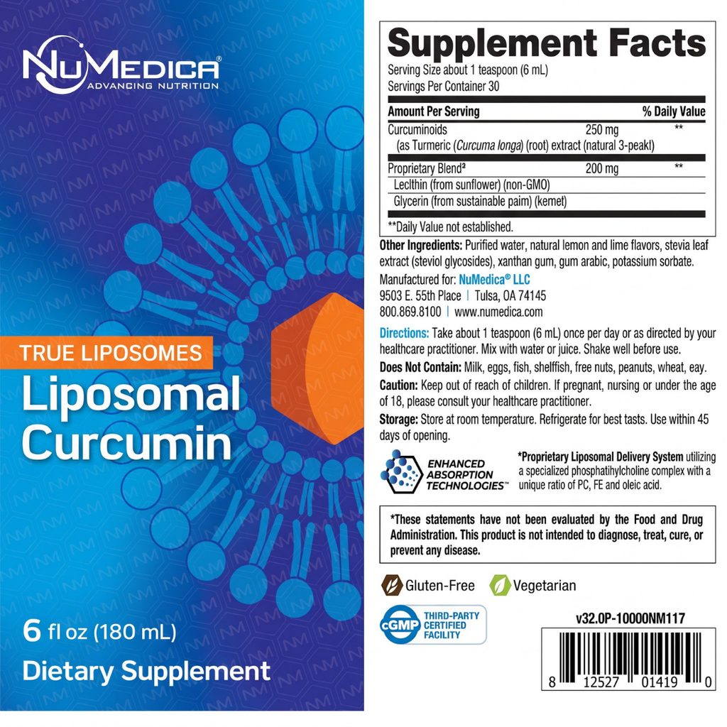 Liposomal Curcumin by NuMedica - 180mL & 360mL