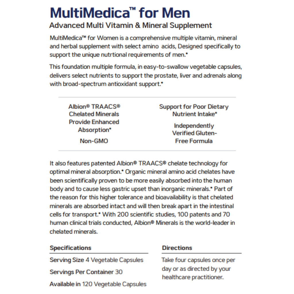 MultiMedica™ for Men by NuMedica - 120 Capsules